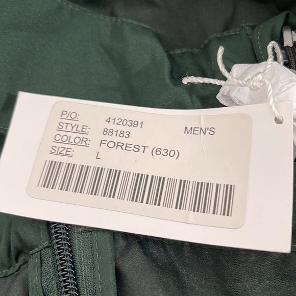 CORE 365 BY NORTH END WINDBREAKER SIZE LARGE FRONT ZIP POCKETS FOREST GREEN NEW - Picture 12 of 14
